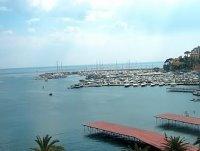 Blick vom Hotel auf den Jachthafen von Rapallo